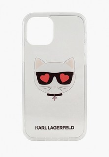 Чехол для iPhone Karl Lagerfeld 12/12 Pro (6.1), PC/TPU Choupette Head Hearts Transp