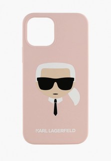 Чехол для iPhone Karl Lagerfeld 12/12 Pro (6.1), Liquid silicone Karls Head Pink