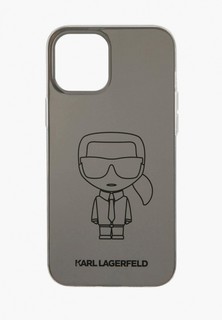 Чехол для iPhone Karl Lagerfeld 12 Pro Max (6.7), PC/TPU Ikonik outlines Metallic eff Silver