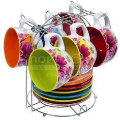 Сервиз чайный из керамики, 12 предметов, Калейдоскоп 111-09010