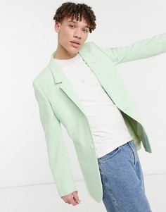 Зауженный удлиненный пиджак мятного цвета ASOS DESIGN-Зеленый
