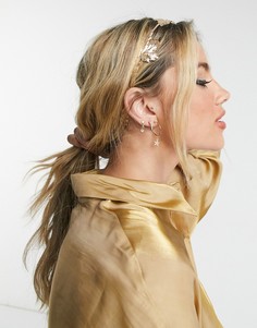 Золотистый ободок для волос с отделкой в виде листьев ASOS DESIGN