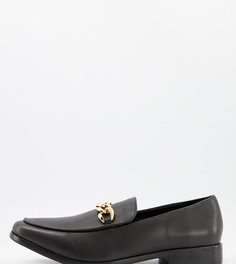 Черные кожаные летние туфли для широкой стопы с плетеной отделкой и шнуровкой Rule London-Черный цвет