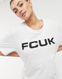 Белая футболка FCUK-Белый
