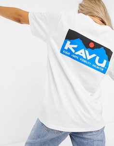 Белая футболка с принтом на спине Kavu Klear-Белый