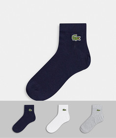 Набор из 3 пар спортивных носков темно-синего, белого и серого цвета Lacoste-Многоцветный