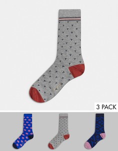 Набор из 3 пар носков в подарочной упаковке Ted Baker-Многоцветный