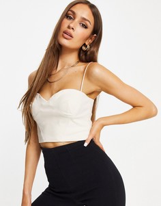 Корсетный кроп-топ цвета экрю Vesper-Белый