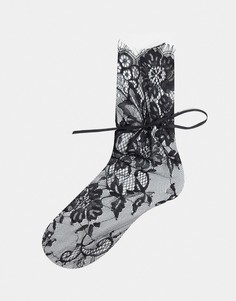 Черные кружевные носки Ego-Черный цвет