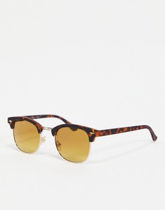 Черепаховые солнцезащитные очки в стиле ретро River Island-Коричневый цвет