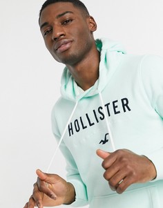 Худи мятного цвета из технологичной ткани с логотипом на груди Hollister-Зеленый цвет