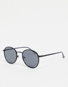 Мужские круглые солнцезащитные очки в черной оправе Quay Omen-Черный цвет