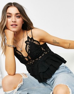 Бралетт на тонких бретельках Free People Adella-Черный цвет