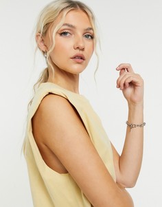 Желтый топ с подплечниками AllSaints