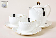 Чайный сервиз снежная королева (коралл) белый 25.5x26x13 см.