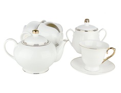 Чайный сервиз золотой лед (коралл) белый 41x10x34.5 см.