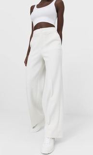 Stradivarius Широкие Трикотажные Брюки Цвет Небеленого Полотна Xs