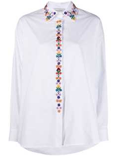 Ermanno Ermanno рубашка с длинными рукавами и цветочной вышивкой