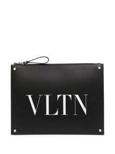 Valentino Garavani клатч на молнии с логотипом VLTN