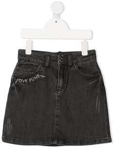 Zadig & Voltaire Kids джинсовая юбка Ann с вышивкой