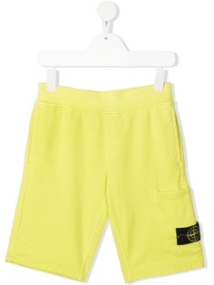Stone Island Junior шорты с нашивкой-логотипом