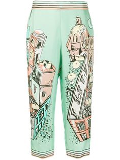 Emilio Pucci брюки с принтом Piazzetta di Capri