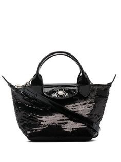 Longchamp сумка XS Le Pliage с пайетками
