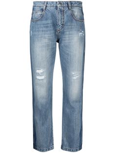 Ermanno Scervino укороченные джинсы с эффектом потертости
