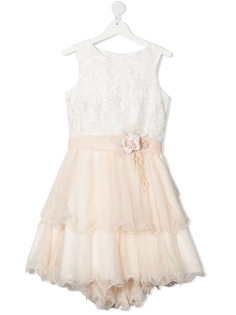 Mimilù платье с цветочной аппликацией и оборками