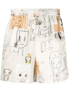 Stella McCartney шорты из коллаборации с Yoshitomo Nara