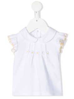 Le Bebé Enfant платье с цветочной вышивкой и короткими рукавами