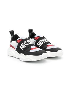 Moschino Kids кроссовки с логотипом и вставками