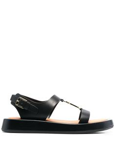 Burberry logo-plaque leather sandals