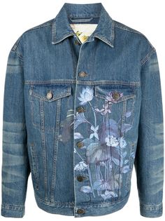ETRO джинсовая куртка с цветочным принтом