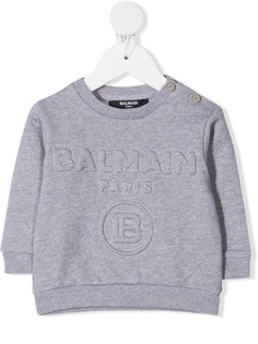 Balmain Kids джемпер с тисненым логотипом