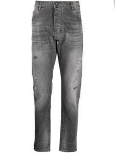 Emporio Armani узкие джинсы с эффектом потертости
