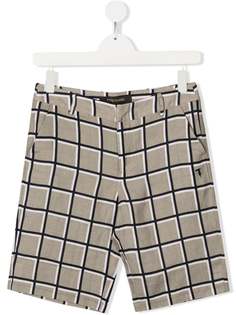 TRUSSARDI JUNIOR клетчатые шорты с вышитым логотипом