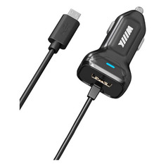 Автомобильное зарядное устройство Wiiix CH-4-2-05, USB, microUSB, 2A, черный