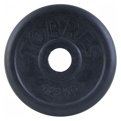 Диск Torres PL50621 для гантели обрезин. 1.25кг черный