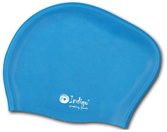 Шапочка для плавания INDIGO для длинных волос, голубая (808 SC)