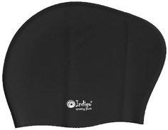 Шапочка для плавания INDIGO для длинных волос, черная (802 SC)