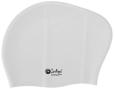 Шапочка для плавания INDIGO для длинных волос, белая (809 SC)