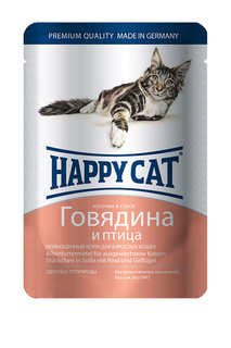 Паучи: говядина, птица 0,1 кг HAPPY CAT