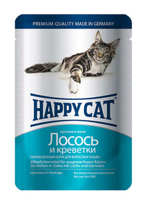 Паучи: лосось, креветки 0,1 кг HAPPY CAT