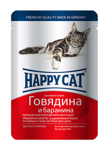 Паучи: говядина, баранина HAPPY CAT