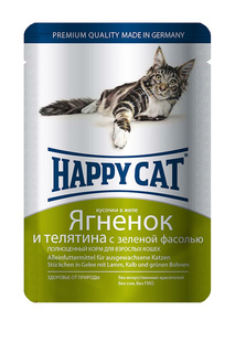 Паучи: ягненок, теленок 0,1 кг HAPPY CAT