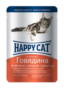 Паучи: говядина, печень 0,1 кг HAPPY CAT