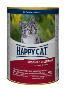 Консервы: кролик, индейка HAPPY CAT