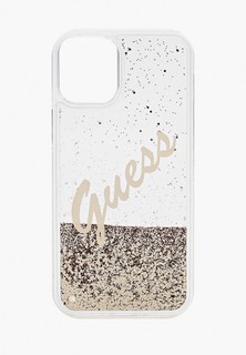 Чехол для iPhone Guess 12 mini (5.4), Liquid glitter Script logo Gold