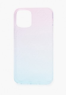 Чехол для iPhone Guess 12 mini (5.4), PC/TPU 4G in 3D raised Gradient Blue